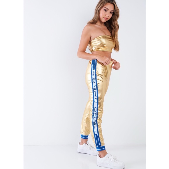 🛍HP🛍  METALLIC “TOXIC GIRL“ 2 PIECE TRACK SET - Picture 2 of 6